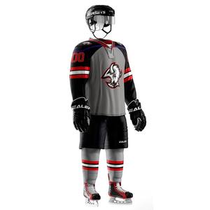 ชุดยูนิฟอร์มฮอกกี้น้ำแข็งโพลีเอสเตอร์ 100% ขายส่ง รุ่นล่าสุดสำหรับผู้ใหญ่ รับผลิตตามสั่ง บริการ OEM กันน้ำ พร้อมสกรีนโลโก้ - Product Image 5