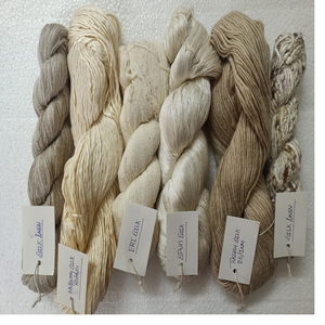 ไหมพรมธรรมชาติทอมือแบบสั่งทำพิเศษในรูปแบบม้วนสำหรับการย้อมสี รวมถึงไหมมัลเบอร์รี่ ไหมทัสซา ไหมและเส้นใยจากร้านขายไหม - Product Image 1