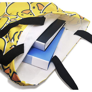 Eco Friendly High Quality Large Capacity Reusable Shopping Tote Bag Wholesale Cheap Yellow <b>Duck</b> Custom Logo Silk Screen Bag - Product Image 4