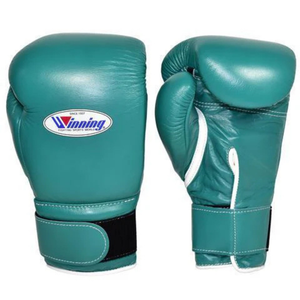 Gants de boxe professionnels en cuir vert avec fermeture velcro pour l'entraînement et le sparring, pour hommes et femmes - Product Image 1