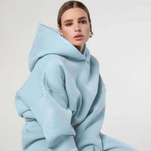 Jersey liso de alta calidad para mujer, Sudadera con cuello con cremallera, Top corto, sudaderas con capucha de algodón para mujer - Product Image 4