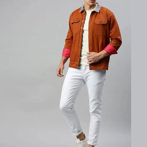 Veste en jean pour homme personnalisée, solide, bleue, élégante, décontractée, mode, vêtements d'extérieur OEM à bas prix, vente en gros - Product Image 5