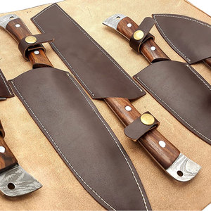 Juego de Cuchillos de Chef de Acero de Damasco Hechos a Mano con Diseño de Mango de Madera Natural para Cocinas Gourmet - Product Image 6