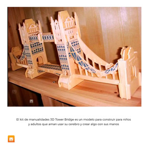 Rompe-casse-couilles 3D en bois MDF, décoration Pont de la Tour de Londres - Couleurs assorties - Product Image 6
