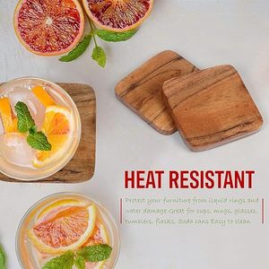 Wholesale Walnut Coasters Squares Kitchen decor Tabletop protection - Product Image 5