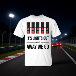 Camiseta promocional de Lights Out Racing con diseño It's Away We Go - Product Image 3