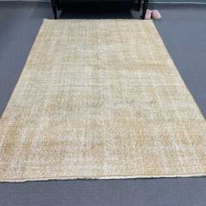 พรมวินเทจขนาด 4.4x7 ฟุต พรมตุรกี พรมลายจุดสีเบจขาว - Product Image 2