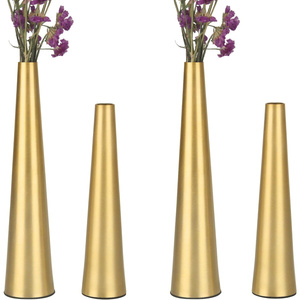 Modern New Design Gold Color <b>Vase</b> Metal Flower Pot Metal <b>Vases</b> Flower Arrangement <b>Vase</b> Gold Wedding Decor for Home - Product Image 4
