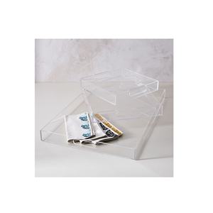 Plateau de service en acrylique avec 1 poignée, plateau en acrylique blanc personnalisé, couvercle de plateau en acrylique, poignée en laiton et vente chaude - Product Image 5