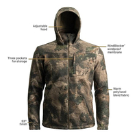 Veste tactique d'extérieur pour homme, en softshell, imperméable, coupe-vent, respirante, imprimée, en polaire de coton, à capuche, pour la chasse en hiver