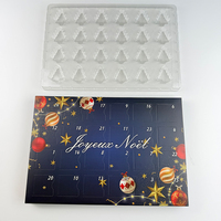 Boîte de calendrier de l'Avent vide en matériaux recyclés, best-seller, avec gaufrage, pour bougies fondantes de Noël, bombes de bain, bougies et produits de soin de la peau
