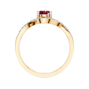 Anillo de Compromiso y Boda con Rubí Ovalado de 1 Quilate, Oro de 14k, Diamantes Naturales, Chapado en Rodio, Joyería Fina para Mujer - Product Image 4