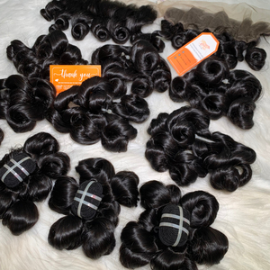 100% Extensiones de cabello humano vietnamita sin procesar Precio al por mayor de fábrica Paquetes de cabello de trama de rizos de baile - Product Image 1