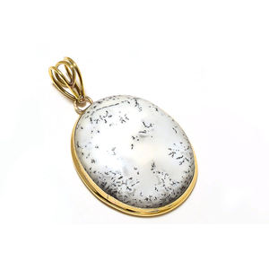 Beat Quality Natural Dendritic Opal Pendant 925 Sterling Silver Fine Handmade Oval Shape Bohemian Style Jewelry Eternity Vermeil - Product Image 4