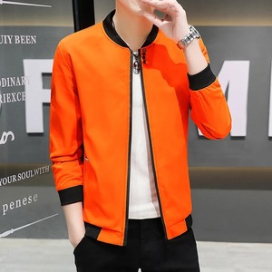 Spring and Autumn New Men's <b>Jacket</b> Coat Simple Solid Baseball Neck Zipper Windbreaker Coat <b>Cycling</b> Coat - Product Image 4