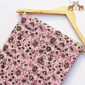 Última Colección de Telas Indias Florales con Estampado a Mano, Tela de Algodón Puro Suave y Cómoda para Prendas Femeninas - Product Image 5