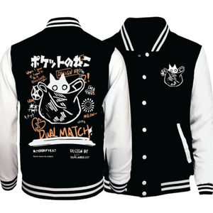 Veste universitaire unisexe en laine véritable avec manches en cuir, patchs en chenille brodés, style baseball, taille plus, hiver - Product Image 2