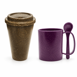 Vaso de Coco de 500 ml y Taza de Fibra de Açaí - Vaso Reutilizable de Bio-Compuesto Brasileño Sostenible para Venta al por Mayor - Product Image 1