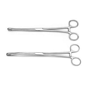 Fórceps de lengua curvada Fórceps quirúrgicos de 17cm Fórceps de sujeción de lengua de la mejor calidad de acero inoxidable - Product Image 1