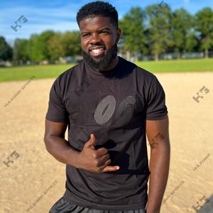 Alpha Black Hombres Fraternidad Camiseta Apliques Bordado Letras griegas 100% Algodón Personalizado Impreso High Street Style Eco-Friendly - Product Image 2