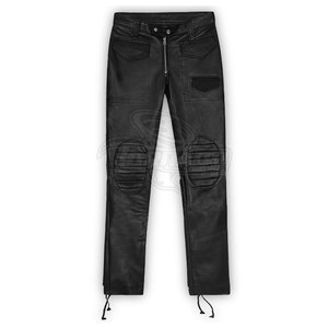 Pantalons en cuir pour hommes de haute qualité en gros, logo personnalisé, taille mi-haute, service OEM, toile légère, coupe droite, design décontracté - Product Image 1