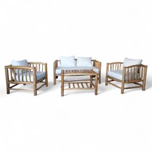 Custom Rustic Teak Wood <b>Outdoor</b> Furniture Set Log Branch Patio Sofa Sets for Backyard Living Light <b>Cushion</b> for Garden Hotels - Product Image 2
