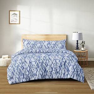 Ensemble de housse de couette moderne à motifs géométriques 100% coton, 3 pièces, avec drap-housse et taie d'oreiller, literie de luxe - Product Image 1