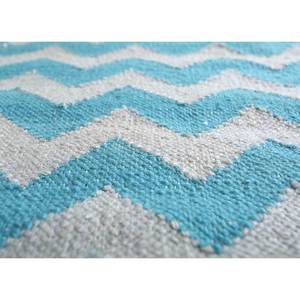 Alfombras de Lana Hechas a Mano Indusbar, Tejido Plano Azul, Rectangulares de 9x12 con Diseño de Chevrón para Entrada, Pasillo, Sala de Estar, Modelo Dwrm-170 - Product Image 3