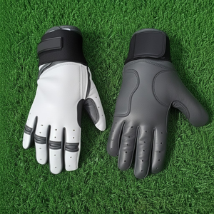 Gants de frappe de baseball professionnels personnalisés en cuir véritable respirant antidérapant ambidextre avec fermeture auto-agrippante durables pour adultes - Product Image 2