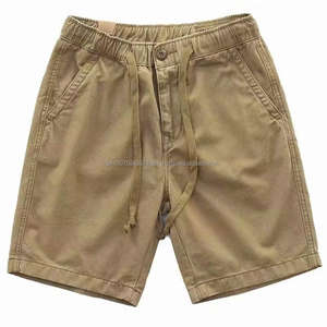 Pantalones Cortos de Algodón para Hombre con Cintura Elástica, Estilo Bermuda, Largura a la Rodilla, Lisos, a la Moda - Product Image 1