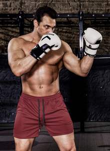 Nuevos pantalones cortos deportivos de verano para hombre para Fitness Gym Beach-Joggers de malla informales sueltos con patrón sólido antiarrugas - Product Image 2