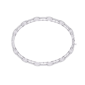 Magnifique bracelet et jonc en or 18 carats avec diamants de laboratoire, bijoux luxueux - Product Image 5