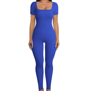 Ropa informal Mono de moda para mujer Nueva Primavera Verano Delgado corto Flaco Sólido Mono de mujer - Product Image 2