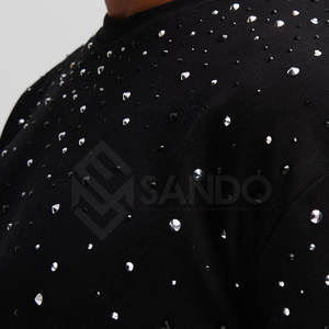 T-shirts en coton 100% pour hommes de haute qualité fabriqués au Pakistan avec strass en gros à bas prix - Product Image 5