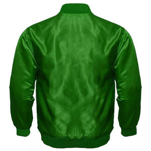 Chaqueta Bomber de Satén para Hombre, Estilo Urbano, con Logotipo Personalizado, Bordado, Cuello Alto, Impermeable y Resistente al Viento - Product Image 2