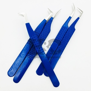 Pince à cils bleue manche lisse Extension de cils pince à épiler Volume vison bleu pince à cils durable maquillage - Product Image 6