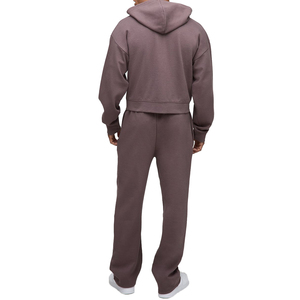 Sweat à capuche en molleton 100% coton avec logo personnalisé, vêtements décontractés d'hiver, design à manches longues marron uni coupe-vent - Product Image 6