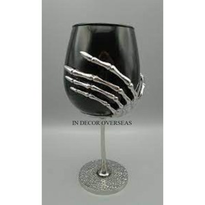 High In Demand Attractive Look Black Color Powder Coated Fancy Metal Stand For Clear Glass <b>Goblet</b> Red Wine Drinkware Barware - Product Image 4