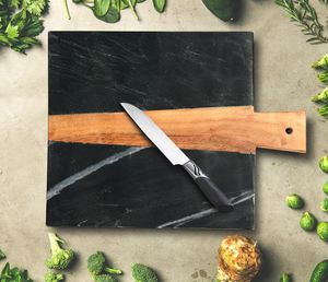 Tabla de cortar de mármol blanco con incrustación de latón para frutas y verduras, utensilios de cocina para hogar, restaurante, Hotel, hechos en la India - Product Image 5