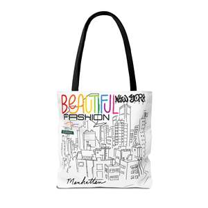 Bolso Tote de Diseño Nueva York, Elegante y Moderno, con Diseño Personalizado de Anime para Mujer, Cierre Abierto, Portátil, para Exteriores, con Forro de Nailon y Poliéster - Product Image 2
