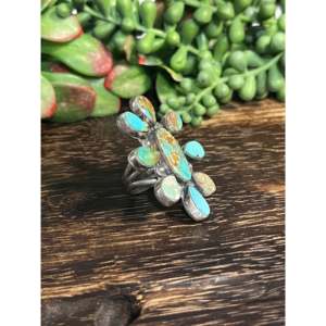 Royston Turquoise & Sterling Silver <b>Ring</b> Bezel Set Size 8 <b>Dainty</b> Hip-Hop Style Everyday Wear Fine Jewelry - Product Image 3