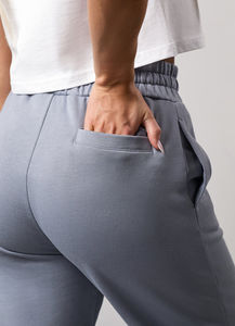 Top qualité gris femmes jambe droite Joggers éponge polaire doux au toucher tissu 100% coton femmes pantalons de survêtement femmes pantalons et pantalons - Product Image 5