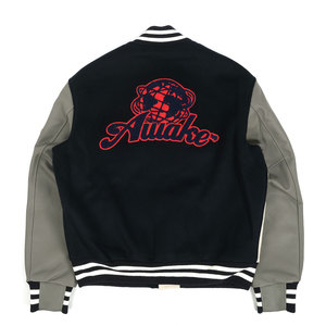 แจ็กเก็ตเบสบอลมหาวิทยาลัยของแท้สำหรับผู้ชายเสื้อแจ็กเก็ตขนสัตว์ปักลายสำหรับมหาลัยพร้อมเครื่องแบบแขนเสื้อหนังขายส่ง - Product Image 2