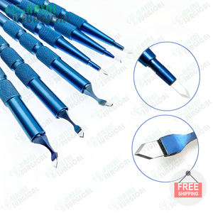 Instrumento Quirúrgico Oftálmico, Cuchilla de Queratoma de Zafiro, Doble Lanceta Recta y Curva, Cuchilla para Cornea Clara - Product Image 2
