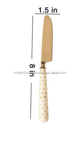 Couteaux à beurre de table en acier inoxydable de qualité supérieure avec poignée à pois (lot de 4) - Product Image 3