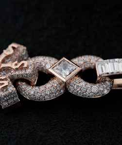 Collar con colgante de nombre helado personalizado de plata 925, cadena de Hip Hop de moissanita chapada en rosa, joyería ostentosa personalizada para regalo de hombre - Product Image 6