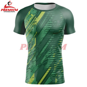 Vente en gros sublimé personnalisé BJJ Rashguard chemises pour hommes Compression Fitness Gym Shorts manches chemise respirant MMA Rash Guard - Product Image 6
