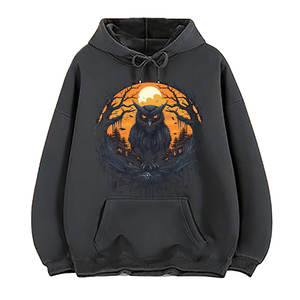 เสื้อมีฮู้ดลำลองแนววินเทจของผู้ชายเสื้อผ้าแนวสตรีทพร้อมซิปลายพิมพ์ผ้าฝ้ายพื้นฐาน - Product Image 6