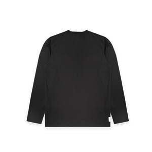 เสื้อทีเชิร์โดว์แขนยาวสำหรับผู้ชาย, ผ้าฝ้าย100% สีดำซักด้วยเครื่อง - Product Image 2