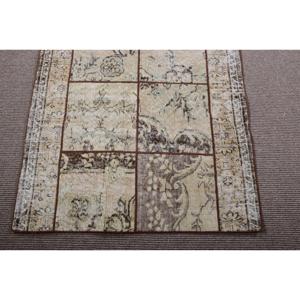 Vintage Rug, Runner 3,2x8,6 ft Turkish Rug, <b>Brown</b> Plants & trees <b>Wool</b> Rug - Product Image 5